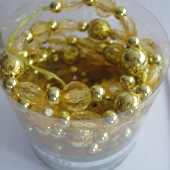 LED Lighted Bead Christmas Garland Amber Lights Meil Creations 9 Feet Battery Op - Picture 14 of 14